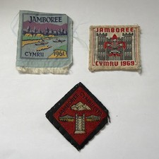 Welsh Scout Jamboree Cymru Badges x3 1961 1969 1973 vintage scarce job lot 