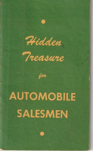1953 Car Salesman Booklet Hidden Treasure for Automobile Salesmen Tips & More