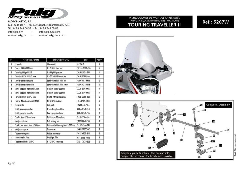 Puig Touring II Screen Windshield Light Smoke for Suzuki GS 500 E (01-08) - Image 4 of 4
