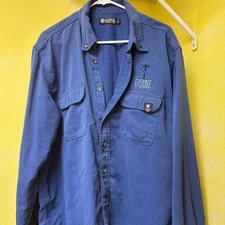 NWT Tyndale Arc Rated/Flame Resistant Men's Long Sleeve Button Shirt Blue LGRG