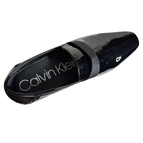 Mocassini Calvin Klein uomo Bernard pelle verniciata nero 12W scarpe eleganti formali - Foto 10 di 14