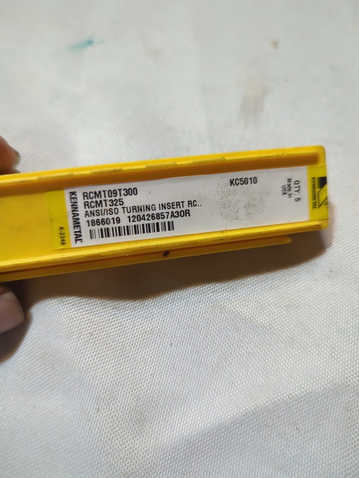 Qty.5 Kennametal RCMT09T300 KC5010 RCMT325 Turning Inserts (C7) eBay
