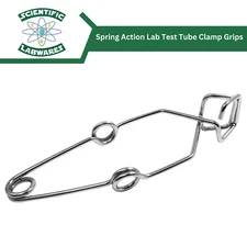 Scientific Labwares Silver Spring Action Lab Test Tube Clamp Grips 13cm Length