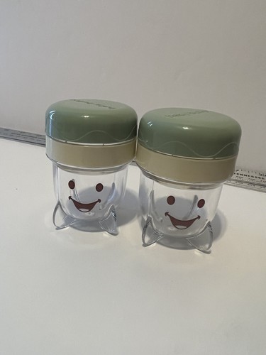 MAGIC BABY BULLET Replacement Part ONLY Date Dial Food Storage Cups Lid Set of 2