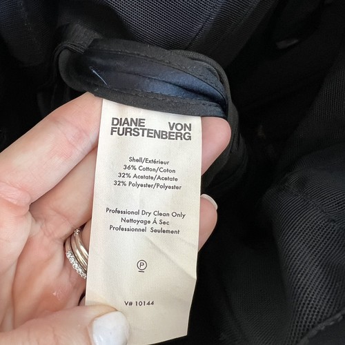Diane Von Furstenberg abito donna senza spalline A-Line midi raso blu navy 2 - Foto 9 di 10