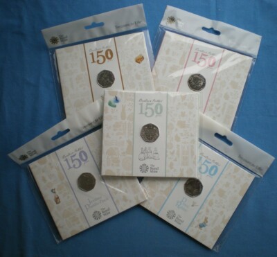 Royal Mint Beatrix Potter 50p Münzpräsentationspakete 2016 2017 2018 2019 2020