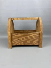 Primitive Wooden Shoe Shine Valet Caddy Box Vtg Wood Handmade Paint Storage Art