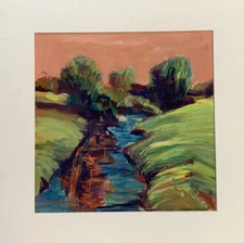 Original Watercolor Landscape Painting Abstract Modern Impressionist Joan Shaw ?