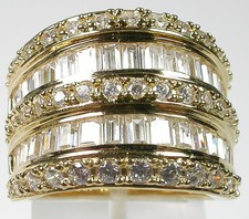 Ring in Sterling Silver Vermeil with CZ Wide Band Wedding