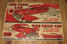 EMPTY BOX ONLY VTG 1950s Louis Marx Fire Chief Friction Flashing Siren Large 20"