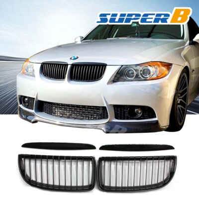 Front Bumper Grill Gloss Black Single Slat Grille Fit 06-08 BMW E90 4D 3-Series