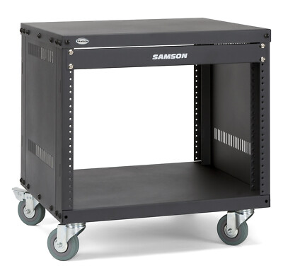 Samson SRK Universal Equipment Rack Stands 8 Space, 3-Inch Locking Casters Flang