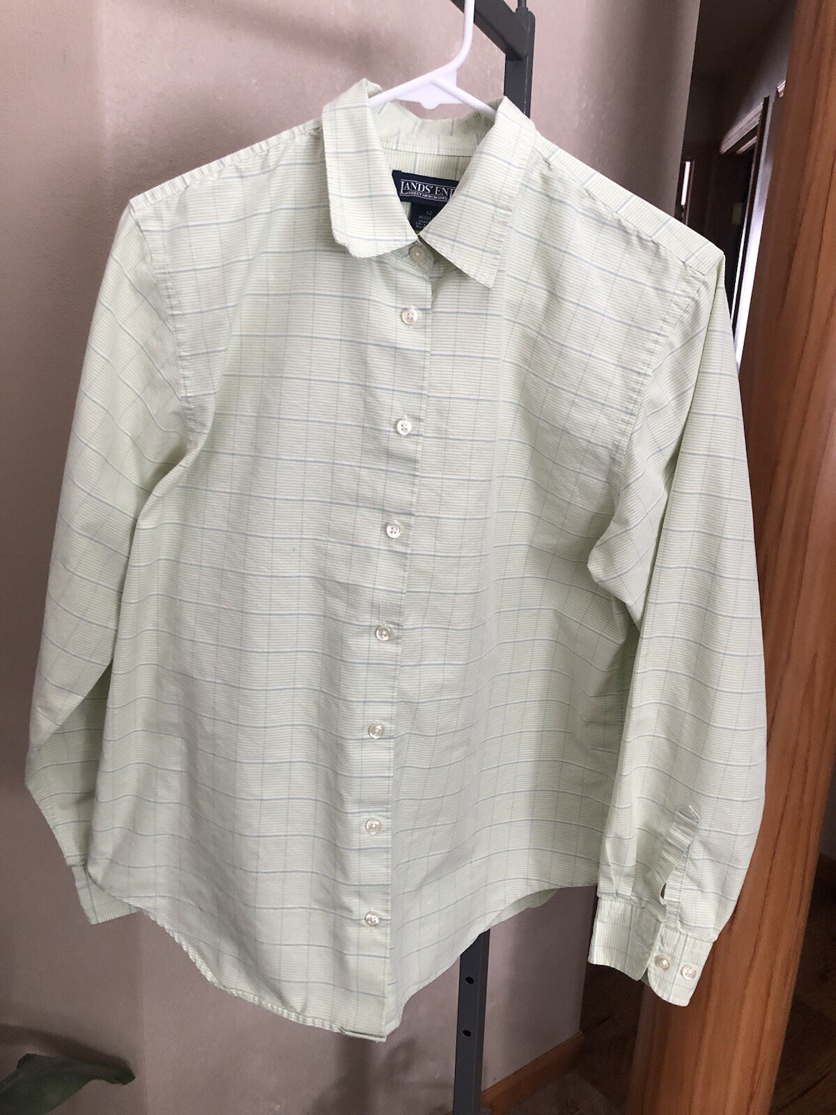 Women's Lands' End Size 12 Regular Button Down Shirt VGUC Tag Cut