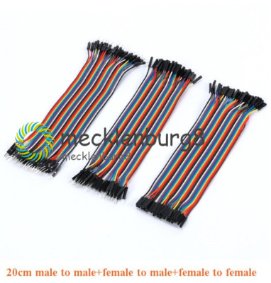 Each for 40pcs Dupont Wire Color Jumper Cable 20cm 2.54mm 1P-1P Female Male NEW
