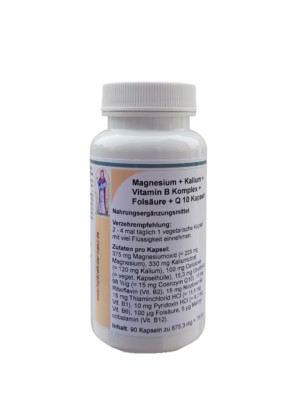 Reinhildis Apotheke Magnesium+Kalium+Vit B Komplex+Folsäure+Coenzyme Q10 90 Kap 