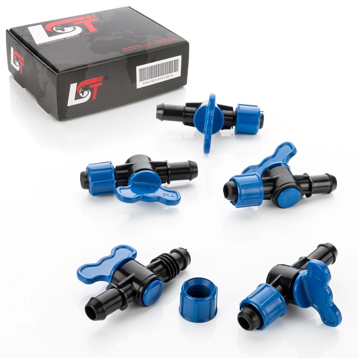 5x Ball Valve PE Pipe Hose Drip System Garden Irrigation 16x16mm