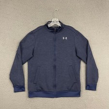 Under Armour Jacket Mens Medium Loose Fit Blue Full Zip Pockets Dad Activewear