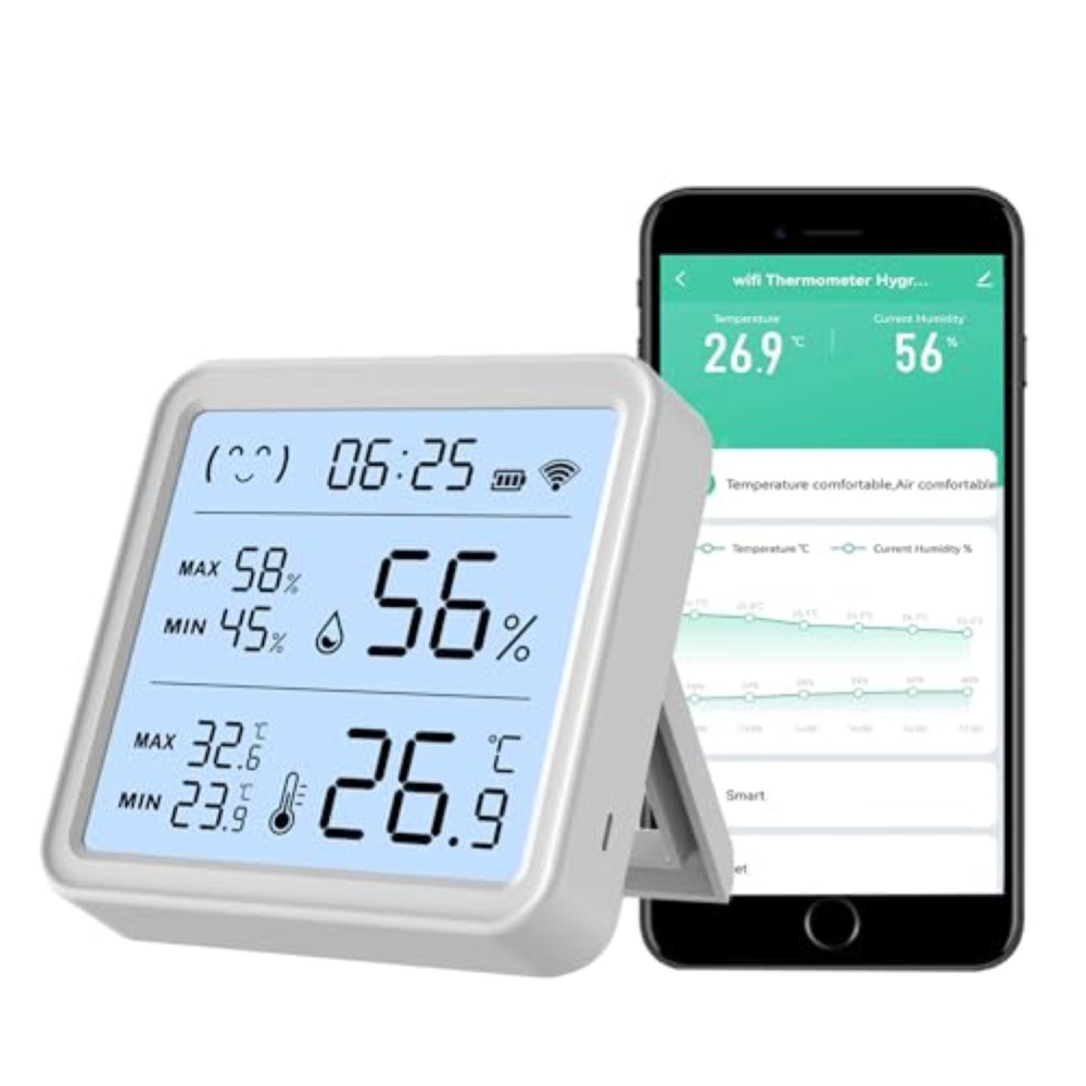 Sensore Temperatura WiFi Bambini - Termometro Igrometro Casa Smart