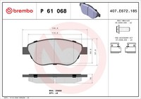 P 61 068 Brembo Bremsbelagsatz, Scheibenbremse FüR CitroËN,CitroËN (DF-PSA),EMGR