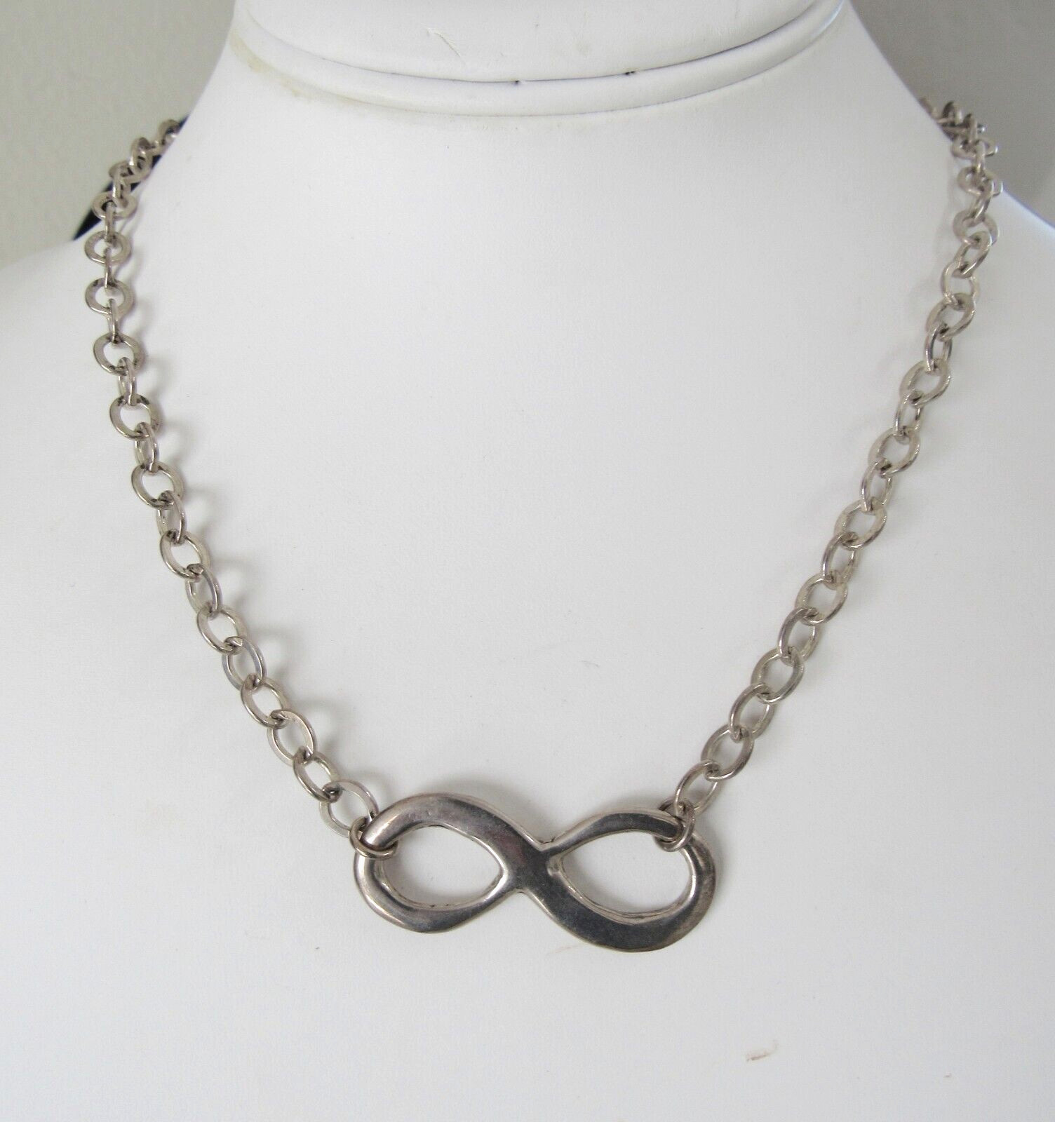 Vintage Signed Sterling 925 Solid Infinity Symbol… - image 1