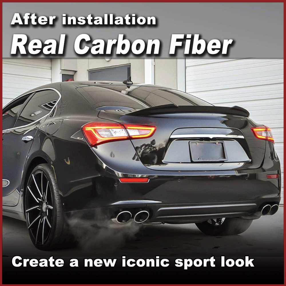 Fit For Maserati Ghibli Sedan 2014-2024 Real Carbon Fiber Rear Trunk Lip Spoiler