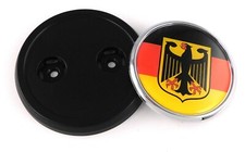 Germany German Flag Car Truck Black Round Grill Badge 3.5 Grille Chrome Emblem