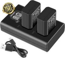 NP-FW50 Camera Battery Charger 2 Pack 1100mAh for Sony ZV-E10 A7 A6300 A6400