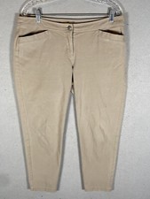 Eileen Fisher Khaki Organic Cotton Comfort Casual Stretch Pants Trousers M