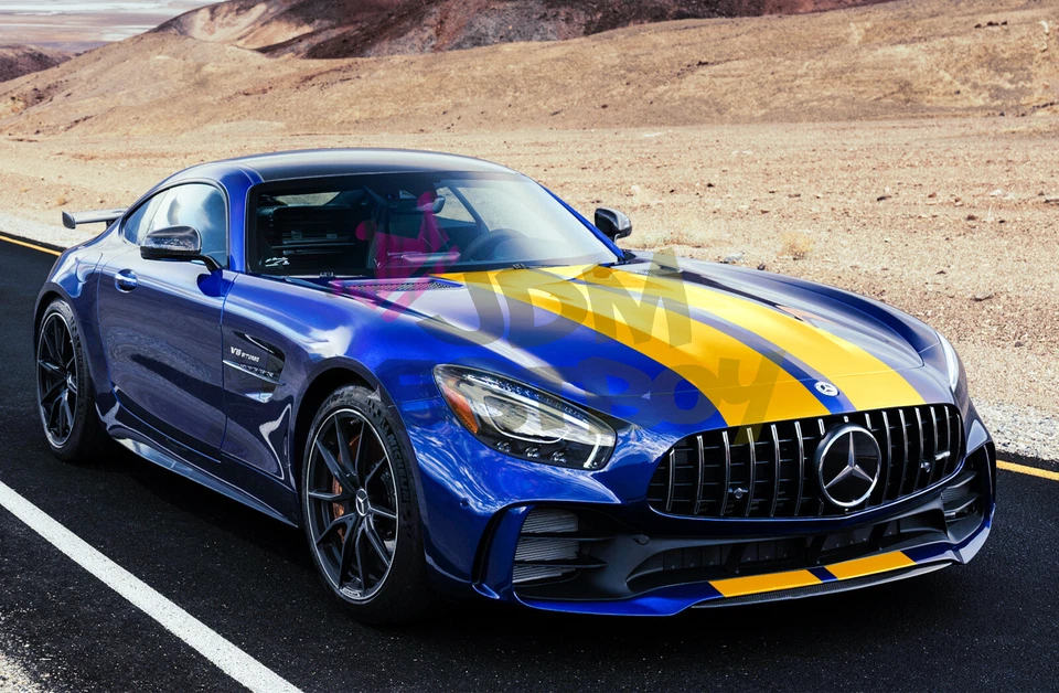 Calcomanía envolvente de vinilo color mate rayas carreras para Mercedes Benz rayas 10 ft/20 ft Foto 3 de 4