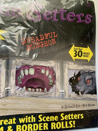 Halloween Scene Setters Bat Attack 5 Giant Decorations New 5 Feet & Dungeon Lot - Picture 12 of 13