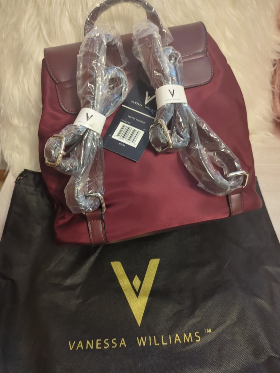 Vanessa Williams New Burgundy Red Quilted Backpack Purse New  display picture 2