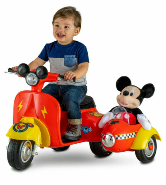 Kid Trax 6V Mickey Mouse Scooter with Sidecar Ride-on for sale online | eBay