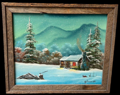 Iva Prince American 20th C Original Oil on Canvas Board ''A Time for Love'' 19x23