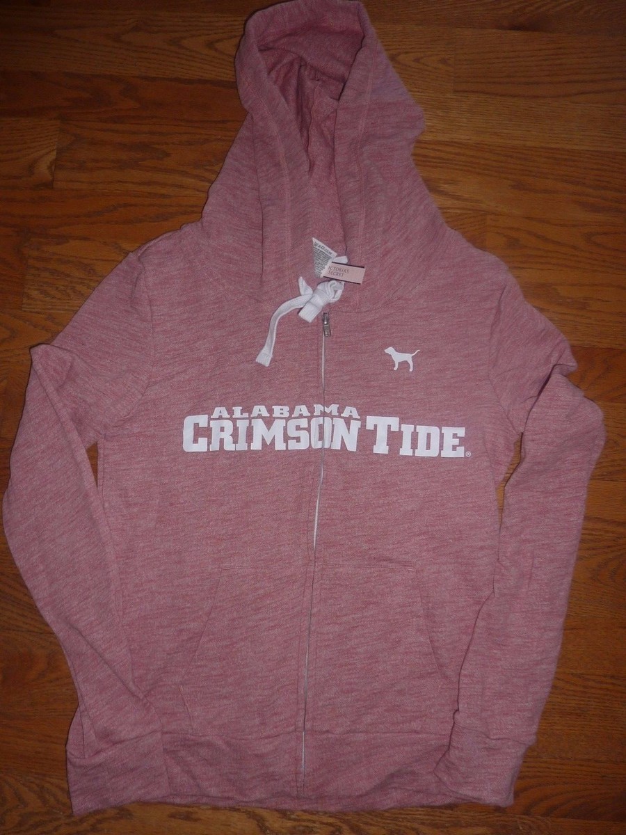 Felpa Victoria's Secret PINK Mezza Zip Grigia - Alabama Crimson Tide - Taglia XS