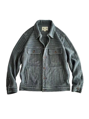 KENZO Dazzle Stripe Trucker Denim Jacket Size: L Indigo Men