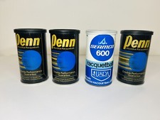 Lot of 4 Vintage Racquetballs Cans Sealed Seamco 600 Penn Ultra-Blue Sealed Ball