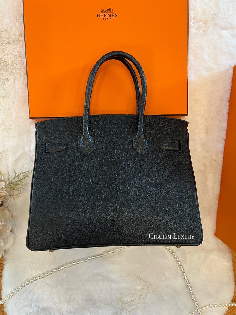 New🖤 2022 Hermes Birkin 30 B30 Black Chèvre Coromandel GHW Bag