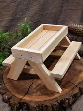 chicken feeder - picnic table