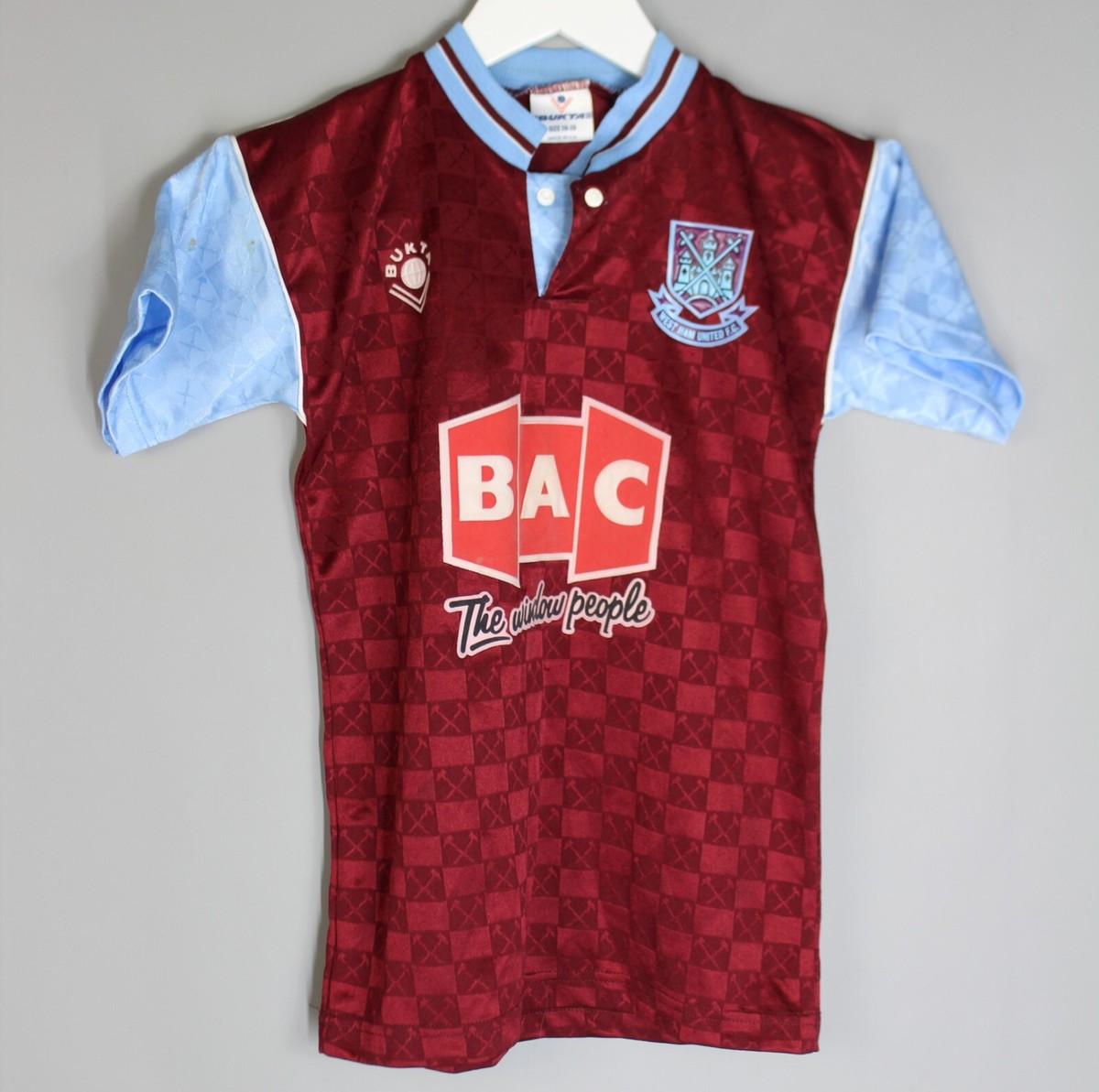Maillot De Football Rétro West Ham United 1989-1990 - Taille 42-44 (Large) - Occasion Parfait état