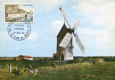 Carte Maximum - Paysage vendéen - St Jean des Monts - 10 juillet 1965