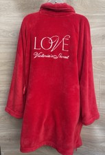 Victoria's Secret Cozy Plush "Love" Robe Red Size M/L Fleece NO TIE