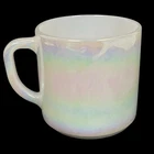 Vintage Federal Glass Moonglow Iridescent Pearl Mug Coffee Cup Rainbow Sheen