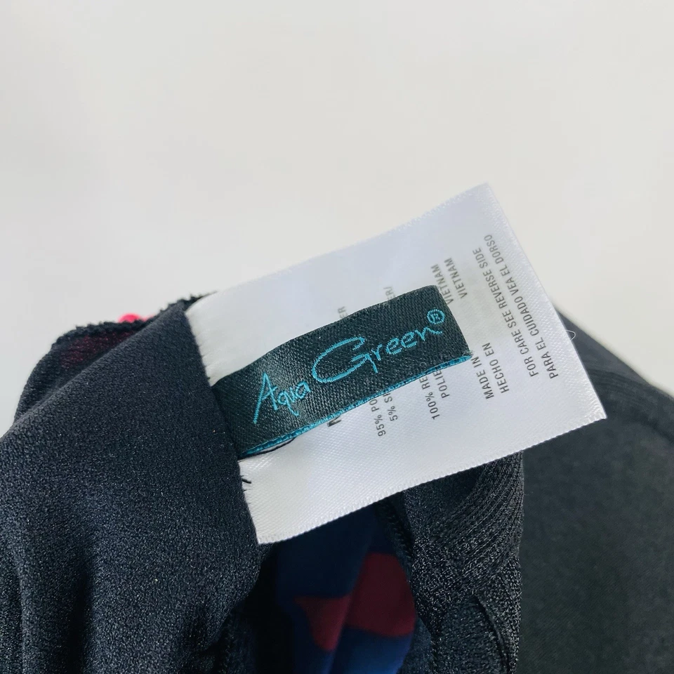 Tankini de natación verde agua talla mediana estampado floral en capas rosa azul Foto 4 de 4