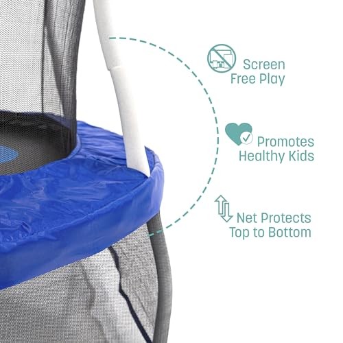 SKYWALKER TRAMPOLINES MINI TRAMPOLINE WITH ENCLOSURE NET - BLUE