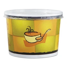Chinet 70412 12 oz. Streetside Squat Paper Food Container w/ Lid (250/CT) New