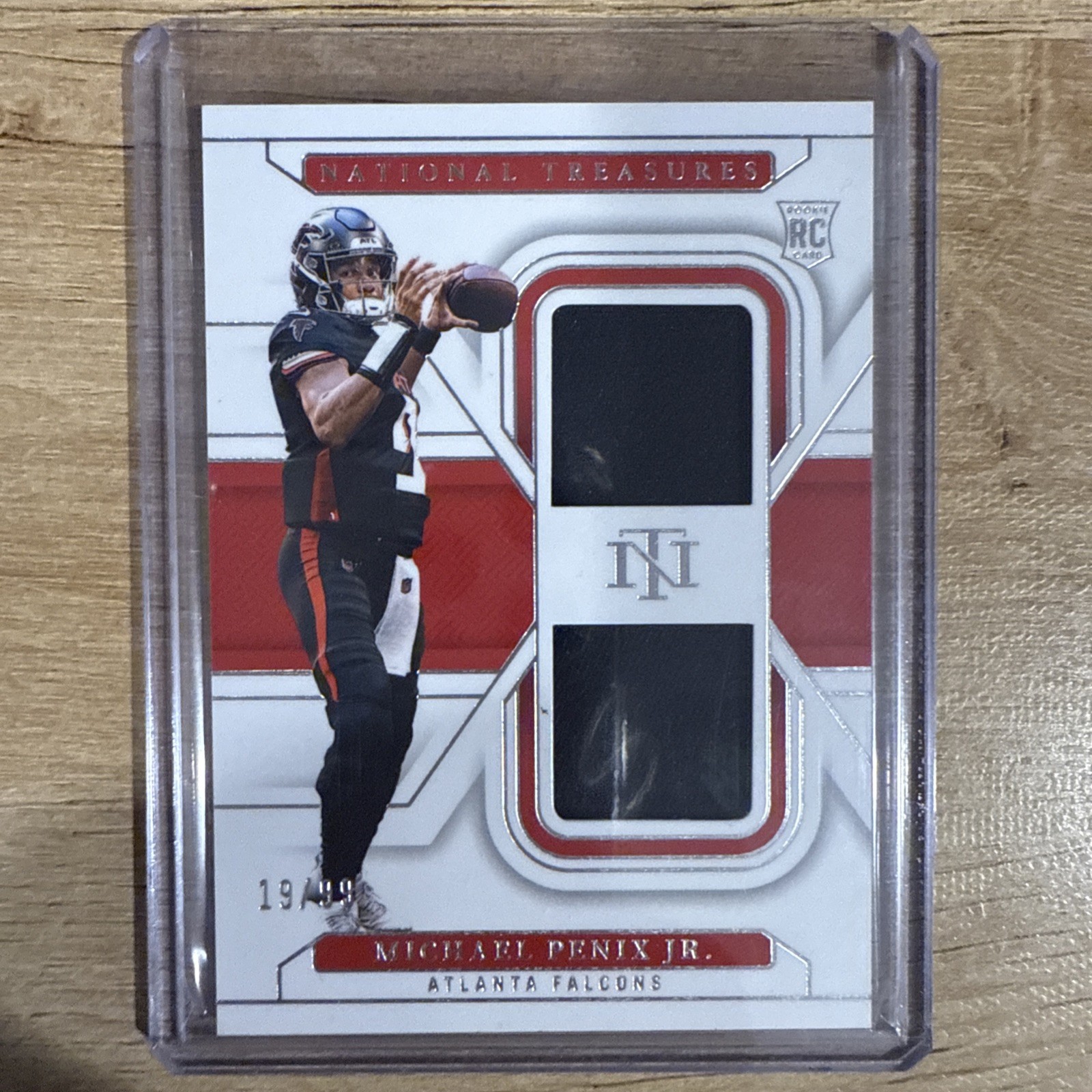 Michael Penix Jr. 2024 Panini National Treasures Rookie Dual Materials RC 19/99