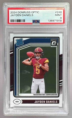 136971918 Jayden Daniels 2024 Panini Donruss Optic #248 Rated Rookie PSA 9