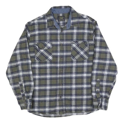 JACHS Hommes Vert & Bleu Carreaux Chemise XL Long Bouton Manche Décontracté - Photo 1/4