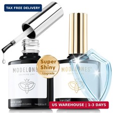 modelones Gel Top Coat, 15 ml 2026 Upgrade Super Shiny Base and Top Coat Set, So