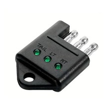 Trailer Power Plug Tester with LED Indicator for 4-Pin RV and Yacht Sockets